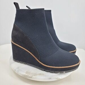 Eileen Fisher London Recycled Stretch Knit Wedge Heel Bootie Boots Size 11